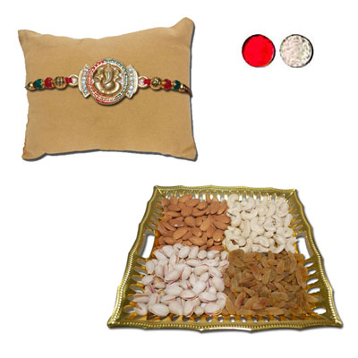 "RAKHI -AD 4060 A (Single Rakhi) , Dryfruit Thali - code RD600 - Click here to View more details about this Product